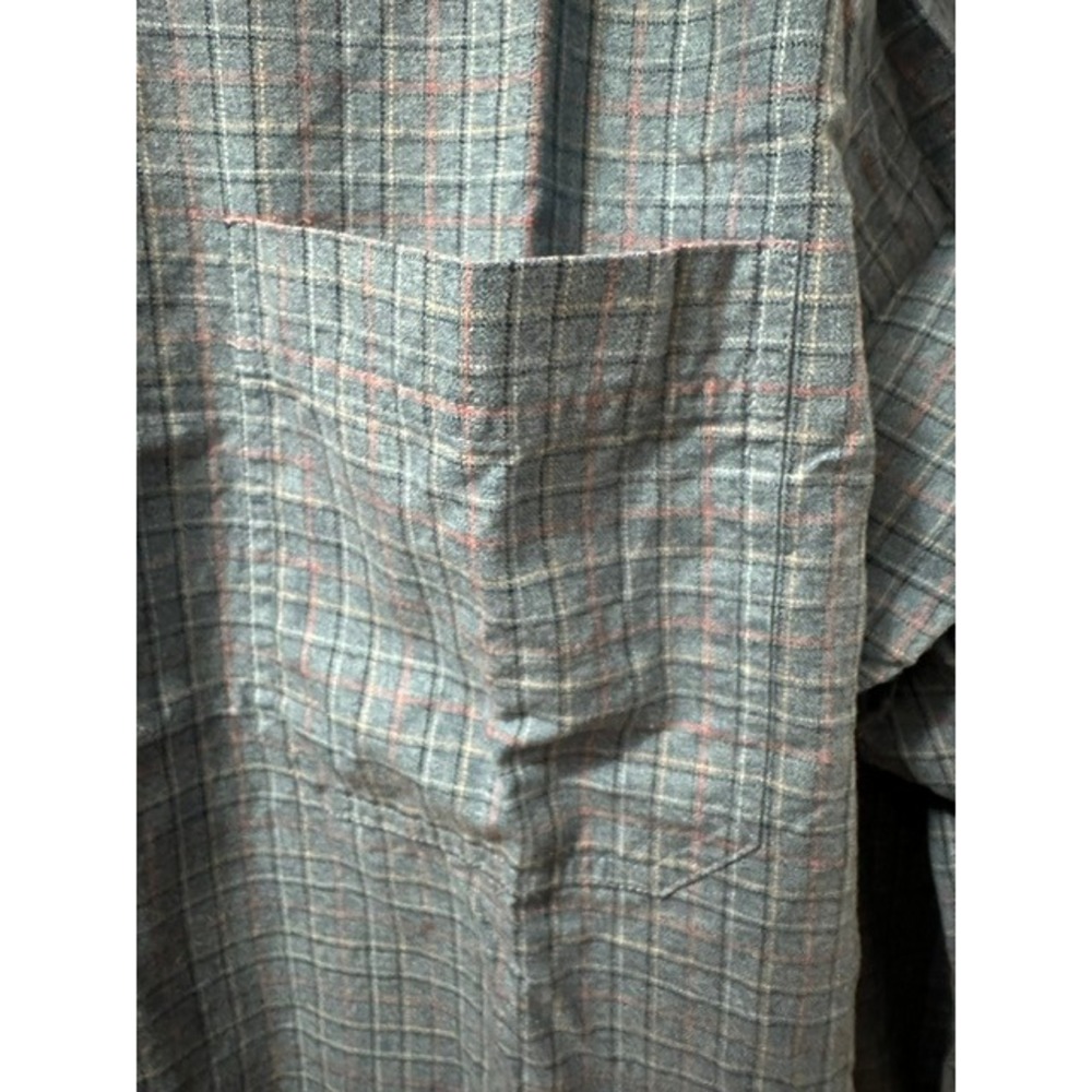 St Johns Bay Mens Large Blue Plaid Long Sleeve Button Down Cotton Shirt - Picture 4 of 7